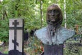 Grave and bust of Russian artist Viktor Avilov