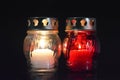 Grave candles. All Saints Day Royalty Free Stock Photo