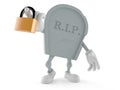 Grave character with padlock Royalty Free Stock Photo