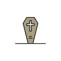grave, coffin, death outline icon. detailed set of death illustrations icons. can be used for web, logo, mobile app, UI, UX
