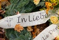 Grave decoration - bow with german words