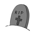 Grave Doodle element. Halloween. Vector illustration.