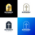 Grave flat icon. Single high quality outline symbol of funeral for web design or mobile app. Thin line signs of death for design Royalty Free Stock Photo