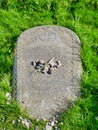 The grave of former Labour Party leader, John Smith, in the graveyard on the island of Iona in the Inner Hebrides in Scotland, UK