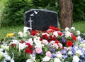 Grave with fresh flowers Royalty Free Stock Photo