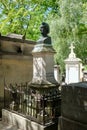 The grave of Honore de Balzac at Pere Lachaise cemetery in Paris Royalty Free Stock Photo