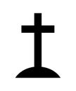 Grave Icon. Cross Vector Illustration Isolated On White