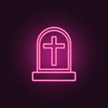 grave icon. Elements of Crime Investigation in neon style icons. Simple icon for websites, web design, mobile app, info graphics Royalty Free Stock Photo