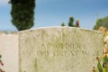 Grave if unknown soldier, Tyne Cot, Passchendaele Royalty Free Stock Photo