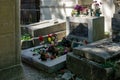 The grave of Jim Morrison at Pere Lachaise cemetery in Paris