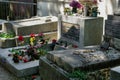 The grave of Jim Morrison at Pere Lachaise cemetery in Paris