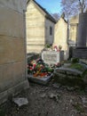 Grave of Jim Morrison at the Pere Lachaise Cemetery in Paris