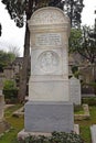 Grave of Karl Bryullov, russian painter at the Non-Catholic Cemetery in Rome