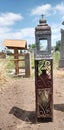 Grave lantern in a cemetery