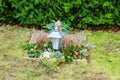 Grave with lantern Royalty Free Stock Photo