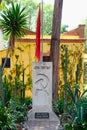 The grave of Leon Trotsky at the house where he lived in Coyoacan, Mexico City