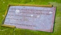 Grave marker plaque in cemetery of Peel Castle in the Isle of Man Royalty Free Stock Photo