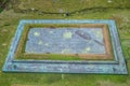 Grave marker plaque in cemetery of Peel Castle in the Isle of Man Royalty Free Stock Photo