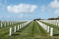 Grave Markers at Fort Rosecrans National Cemetery in San Diego Royalty Free Stock Photo