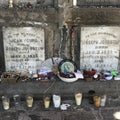 Grave markers at the Panteon de Belen with offerings