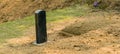 Grave mound with granite marker