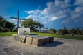 The grave of Nikos Kazantzakis where is buried one of the most acclaimed  writer and author. Royalty Free Stock Photo