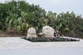 Grave of Prime Minister of Israel Ariel Arik Sharon and wife Lily