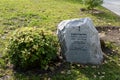 Grave Russian mining engineer Timofey Burnashev at the cemetery in the mountainous part of Barnaul