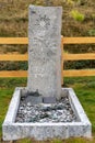 Grave of Sir Ernest Shackleton at Grytvikens Cemetery in South Georgia Royalty Free Stock Photo