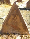 The grave stone in a historical cemetery near Abyaneh Village , Iran Royalty Free Stock Photo