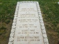 Grave stone of poet Robert Frost in cemetery