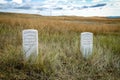 Grave stones from national Monument of Little Big Horn Royalty Free Stock Photo
