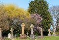 Tombstones in Paines Lane Cemetery, with graves dating from Victorian times, located on Paines Lane in Pinner, Middlesex, UK.