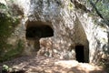 Grave tombs in the woods near Populonia, Italy Royalty Free Stock Photo