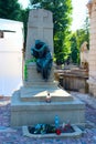 Grave of Ukrainian poet and folklorist Markiyan Shashkevych on Lychakiv Cemetery in Lviv Royalty Free Stock Photo