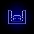 grave, under land, death outline blue neon icon. detailed set of death illustrations icons. can be used for web, logo, mobile app Royalty Free Stock Photo