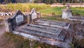 The grave of a warrior nawab in an ancient Islamic graveyard in the town of