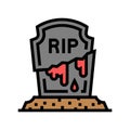 grave zombie dead color icon vector illustration Royalty Free Stock Photo