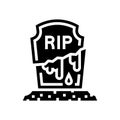 grave zombie dead glyph icon vector illustration Royalty Free Stock Photo