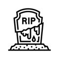 grave zombie dead line icon vector illustration Royalty Free Stock Photo