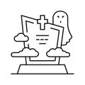 grave zombie evil line icon vector illustration Royalty Free Stock Photo