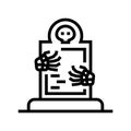 grave zombie monster line icon vector illustration Royalty Free Stock Photo