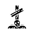 grave zombie scary glyph icon vector illustration Royalty Free Stock Photo