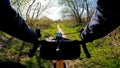 Gravel bicycle in the city park on the spring season