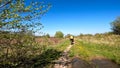 Gravel bicycle in the city park on the spring season