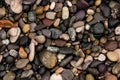 Gravel on black ocean shore