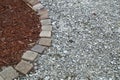 Gravel brick and mulch background