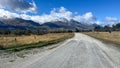 The gravel country road between Kinloch and Glenorchy Royalty Free Stock Photo