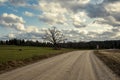 gravel dirt road in the forest Royalty Free Stock Photo