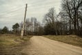 gravel dirt road in the forest Royalty Free Stock Photo